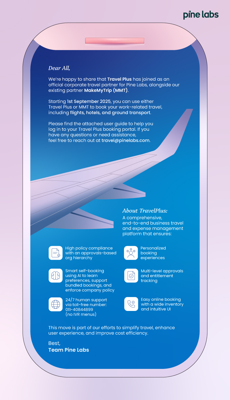 PineLabs corporate emailer design