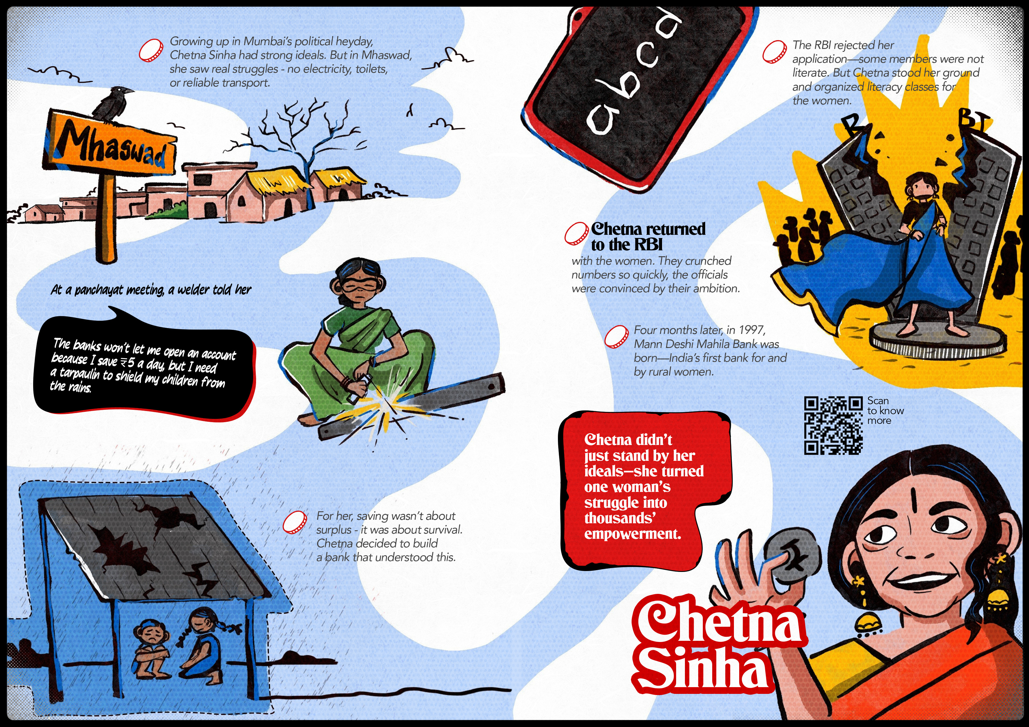 Nissin corporate diary spread with illustrated interactive stories
