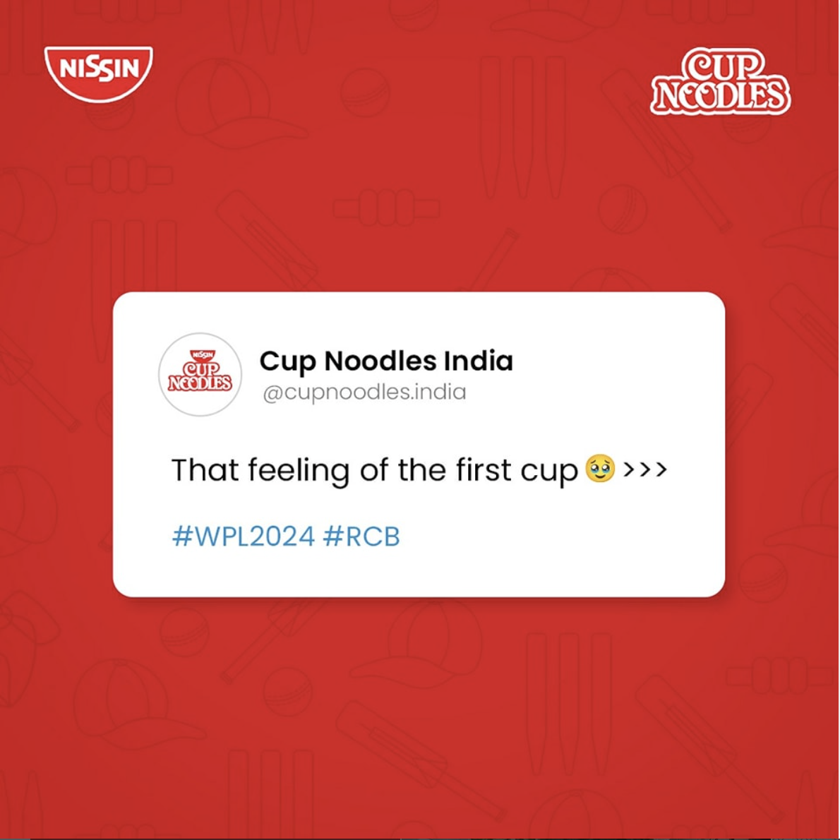 Cup Noodles social media post before the revamp