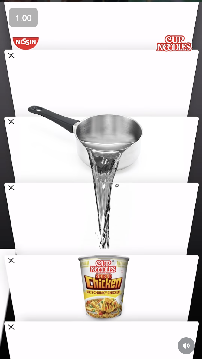 Cup Noodles story frame before the revamp